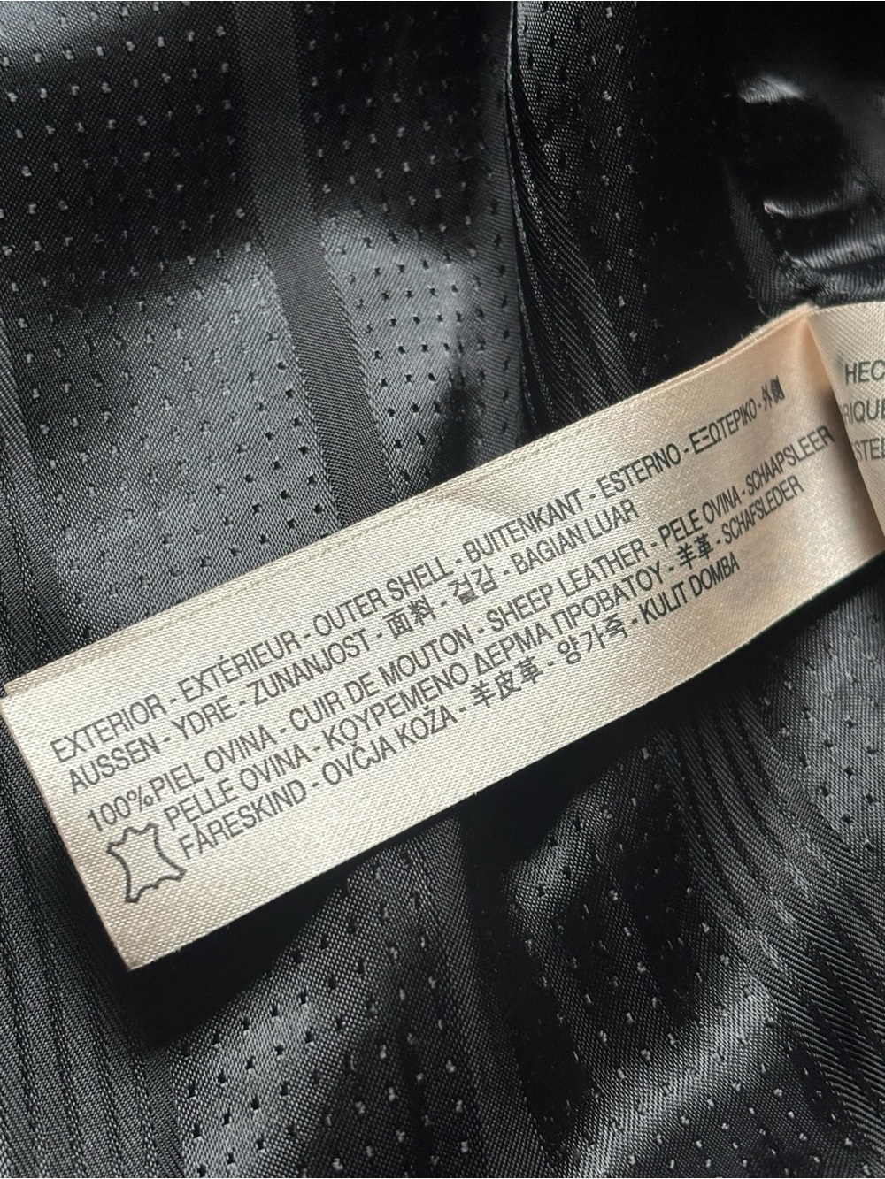 Massimo Dutti Black Leather Moto Biker Jacket - Picture 12 of 12